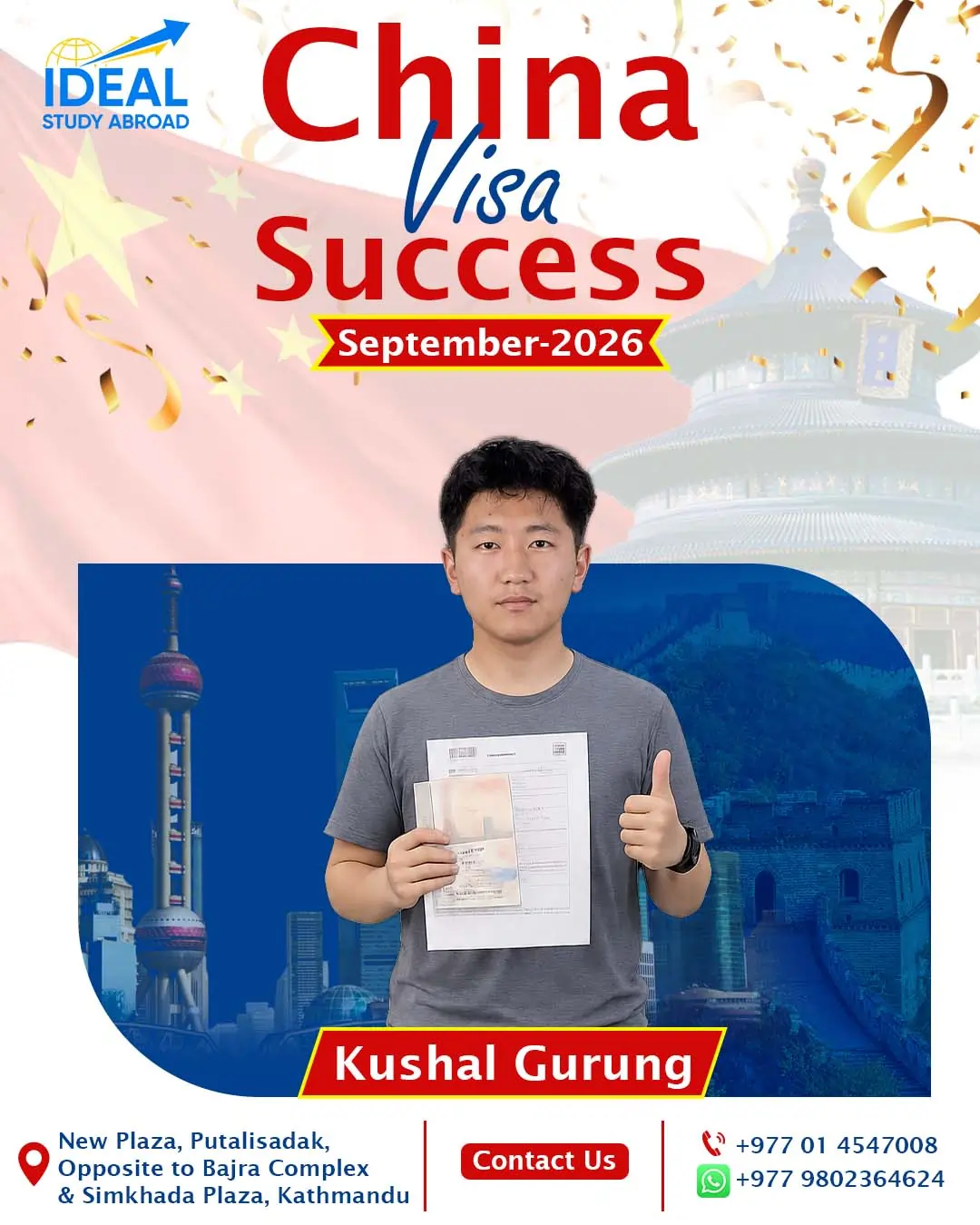 China Visa, september 2026